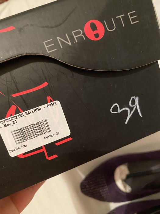 Balerini mov noi din piele naturala, masura 38/39 stil Marc Jacobs