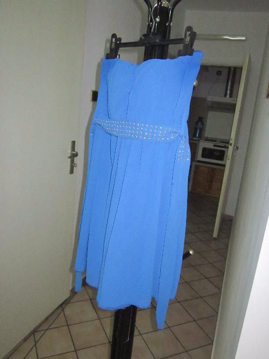 Синя копринена рокля - италианска