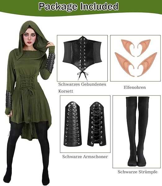 Velmawig Готически дрехи Дамски средновековен ренесансов костюм ELF