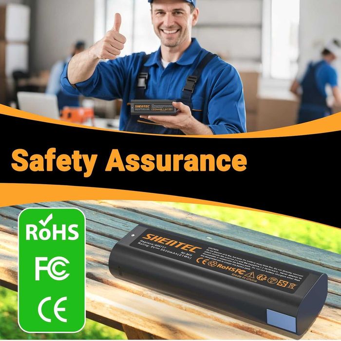 Shentec Комплект заядно с 2 батерии 3.5ah 6v за Paslode 404717