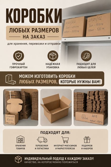 коробки из картона, есть все размеры в наличии, оптом и в розницу
