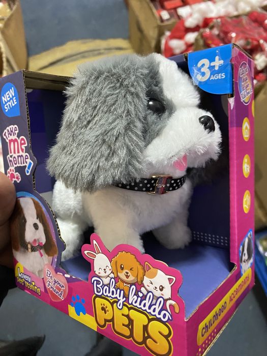 Ходещо плюшено куче лаещо маха с опашка с каишка и ЗВУК кученце