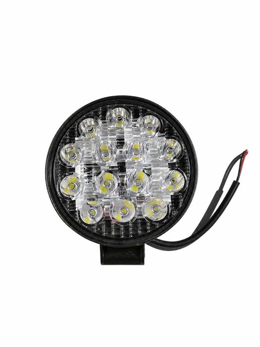 Set 2 proiectoare LED auto offroad rotunde 42W, 10.8 cm, iluminare auxiliara