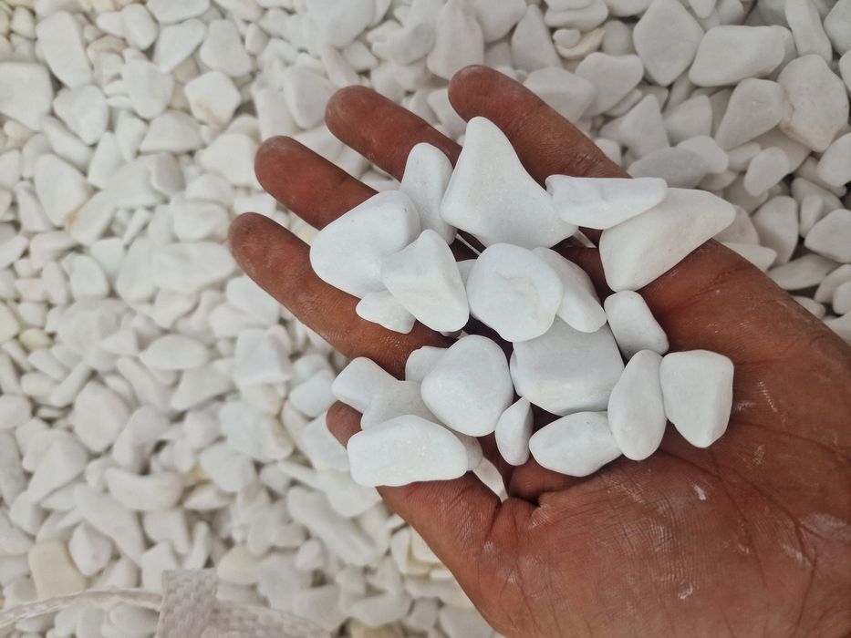 Piatra decorativa de gradina alba si multicolora