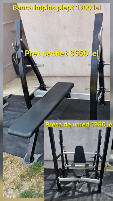 Pachete promotionale aparate fitness banci de impins piept presa umeri rack profesional