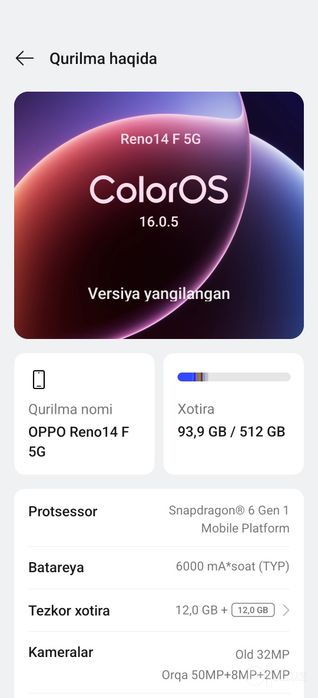 Oppo reno 14 f 5g