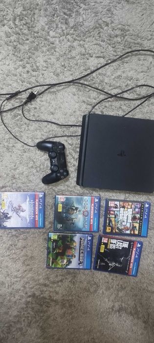 PS4 Slim 1TB SSD - Încărcare Rapidă + 5 Jocuri de Top