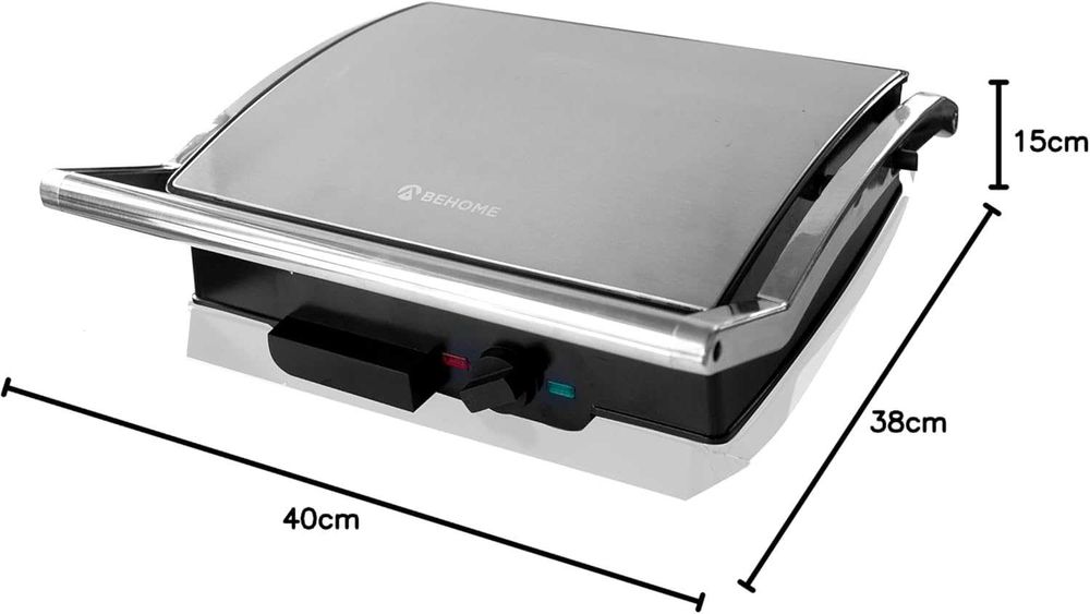 Електрически грил BEHOMEизработен от чугун, , 1800W, с лек ДЕФЕКТ