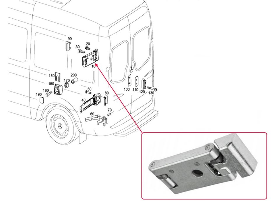 Панта за багажник Mercedes Sprinter W901/W902W903/W904/W905