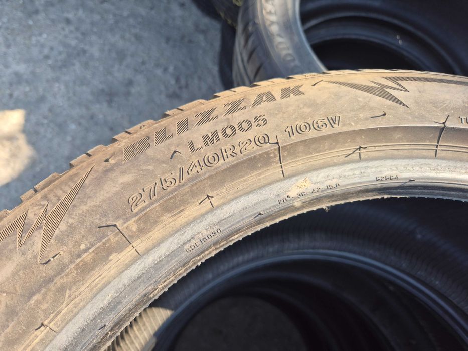 4 Anvelope M+S IARNA - 275/40/20 - 315/35/20 - BRIDGESTONE BMW X5 X6 - Stare Foarte BUNA - DOT 2020 !