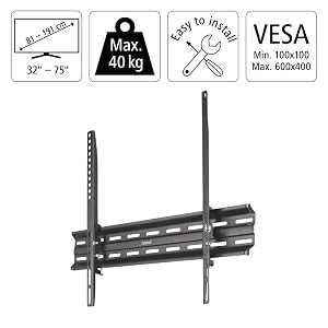 Стенна стойка за телевизор HAMA, 75", 191 cm, до 40 кг