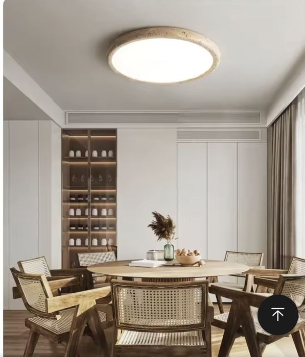 Led плафон за таван от естествен травентин 58 см 40 W с дистанционно