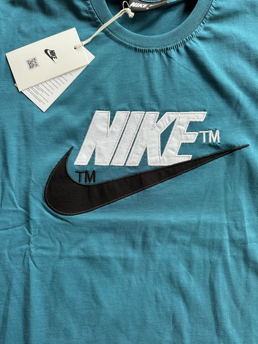 Мъжки,памучен,къс комплект Nike с бродирано лого,тюркоазен цвят