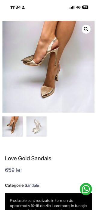 Sandale piele aurii AE Shoes