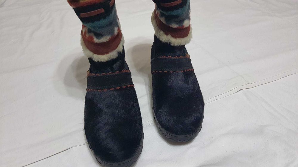 Cizme scurte imblanite natural, TECNICA, piele foca marimea 37,5