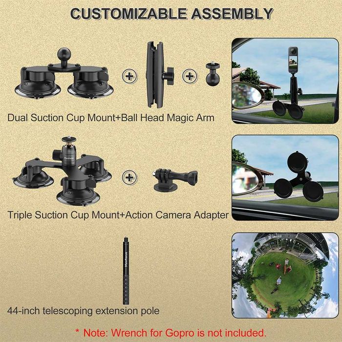 Set prindere masina stick + ventuze camere actiune Insta360 GoPro DJI