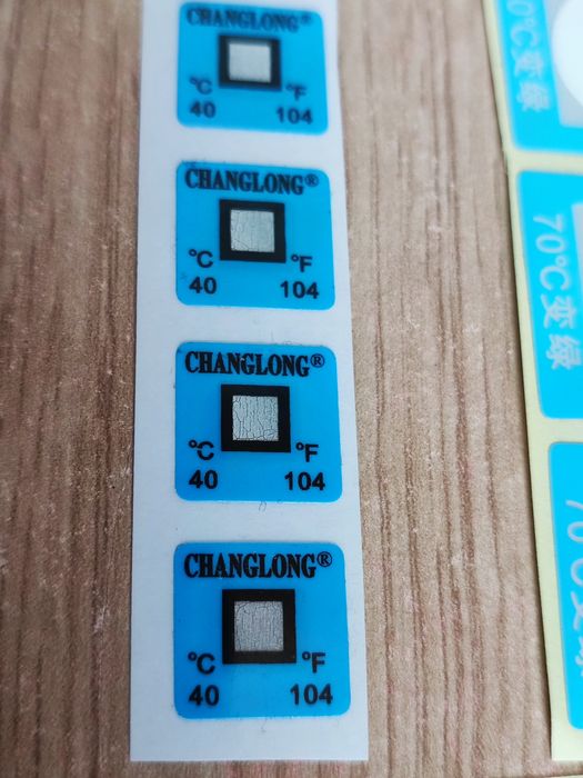 Sticker Termic Ireversibil – Diverse Temperaturi 55–130°C