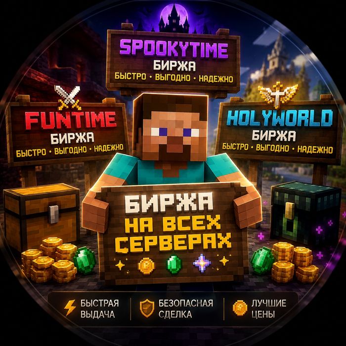 Дешевый донат на таких серверах как Funtime, Spookytime, Holyworld.