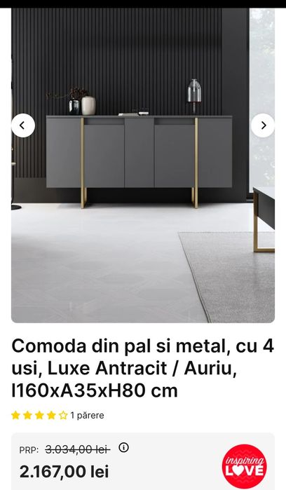 Comoda gri antracit din pal