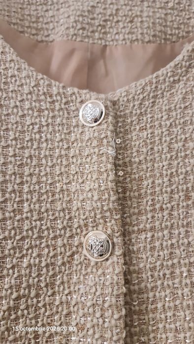 Cardigan sacou bej cu fir xxxxl