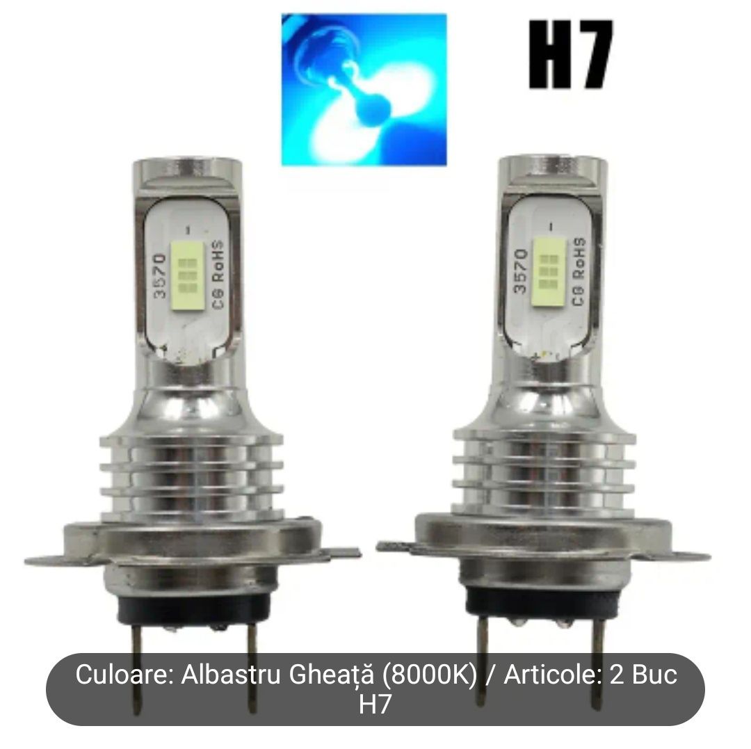 2 buc. Far cu LED auto H7 Bec LED Auto Lumina alba 110W