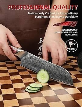 Cutit Santoku - otel Japonez damasc VG-10