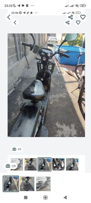 Продам электро скутер почти новый, два комплекта ключей. ВапстПродам э