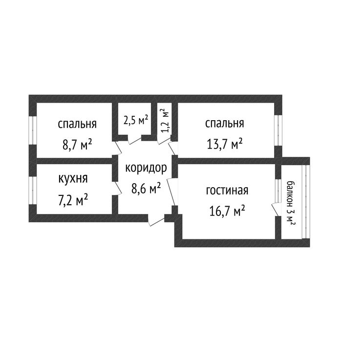 3-ком улучшенная в центре города!