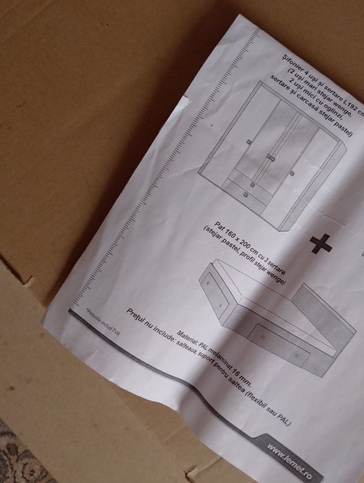 Dormitor Lemet,trebuie asamblat