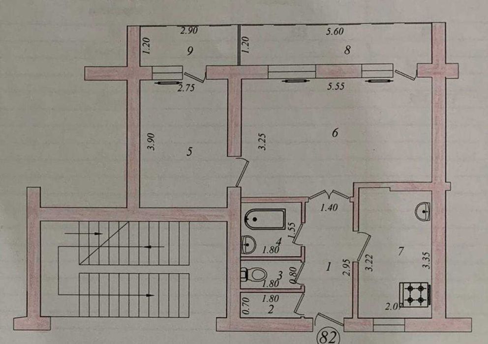 Юнусабад 18 кв  2-хона 2-этаж/4. 55м2. Кирпичный. Не Торец.