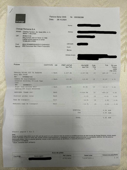 Samsung Galaxy A55 5G, garantie octombrie 2026