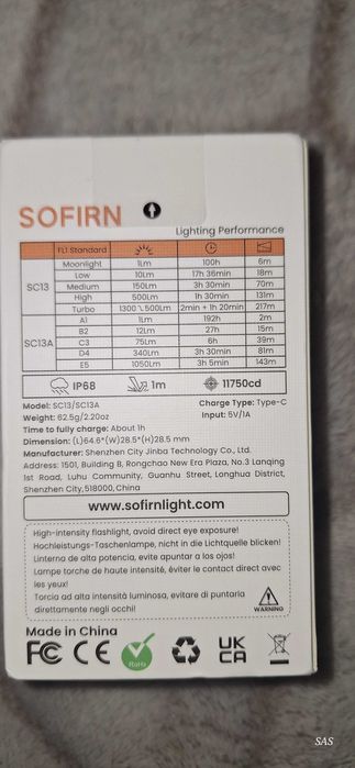 Sofirn sc13A 519A фенече с операционна система Anduril 2.0