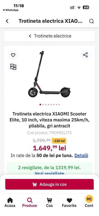 Vând Trotineta Xiaomi scooter Elite