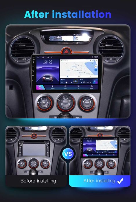 Navigatie Android 14 KIA Carens 2007-2011 1/8 Gb Waze CarPlay + CAMERA