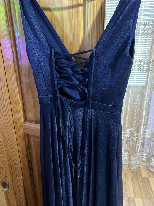 Тъмносиня бална рокля размер S