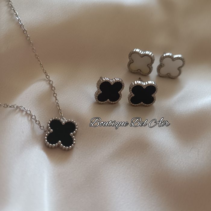 Комплект двулицево колие и обеци Van Cleef, комплект бижута