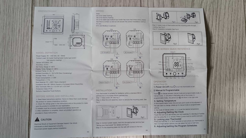 Termostat electronic  pentru incalzire in pardoseala -16A