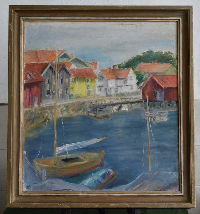 Стара авторска картина с маслени бои от 1941 г.