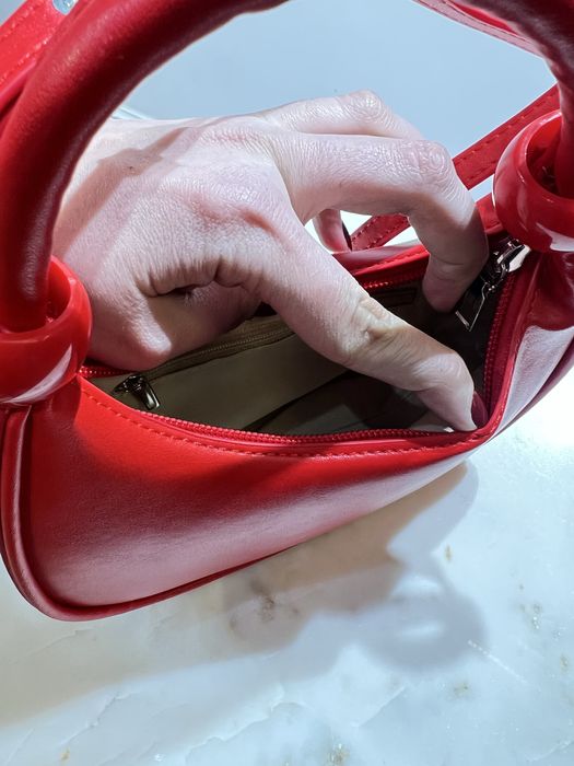 Сумка красная экокожа