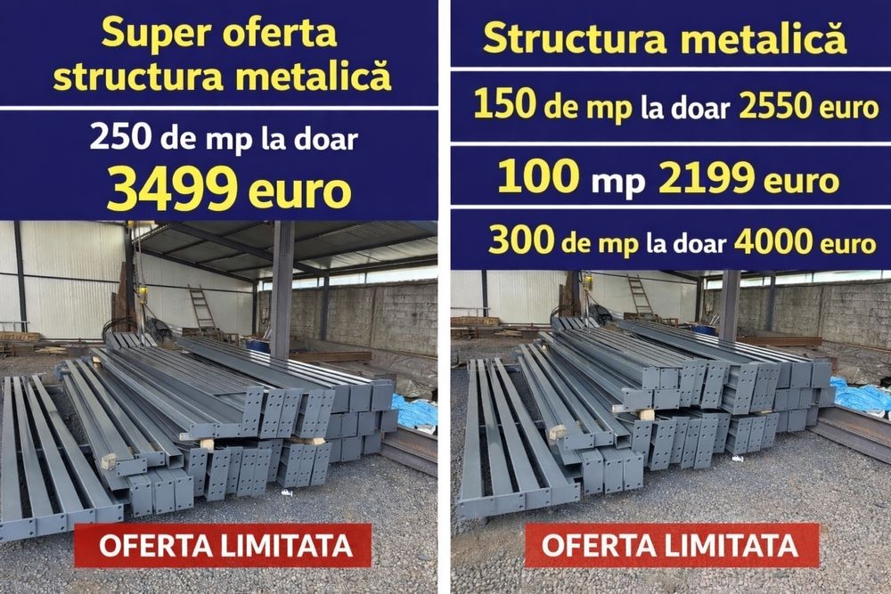 Structurii metalice hale din europrofile ipe in hea heb sau teava patrata