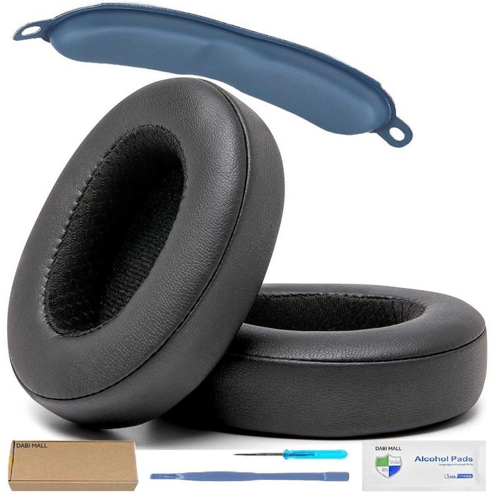 Set 2 bureti, Burete protectie banda superioara pentru casti Skullcandy Hesh 3 / Hesh ANC / Hesh Evo - Spuma cu memorie - Piele ecologica