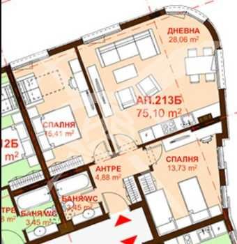 Тристаен апартамент в Сарафово 675 - 23367