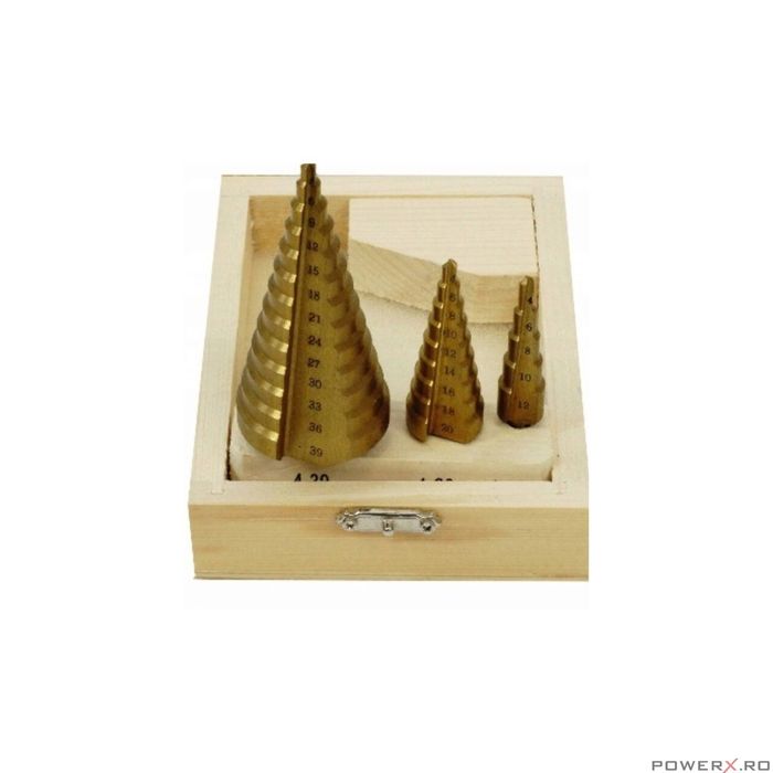 SET 3 BURGHIE CONICE 4-39MM, Silver, S0321