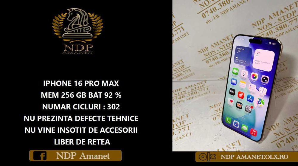 NDP Amanet Calea Mosilor 298   Iphone  16 Pro Max (46664)