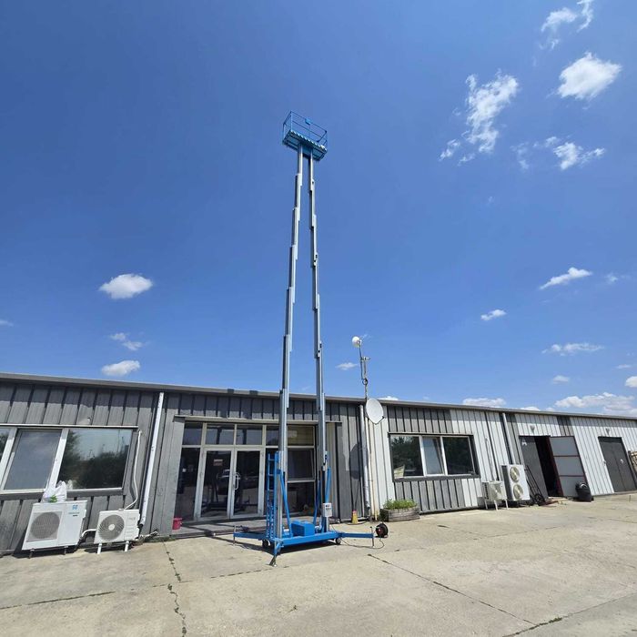 Nacela / Platforma telescopica electrica din aluminiu, capacitate 200 kg  – inaltime de lucru  14 m