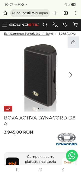 Vind piese din boxa dynacord D8 A