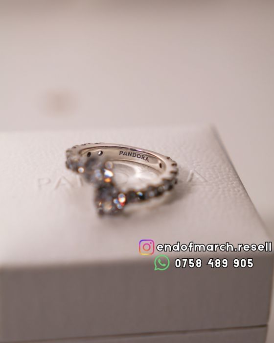 Inel Pandora Sparkling Overlapping Band