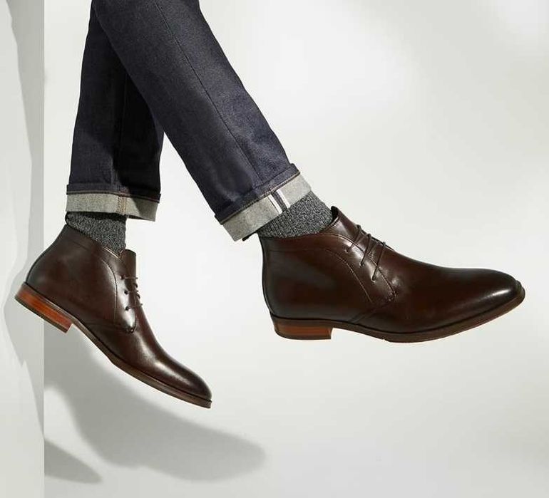 Ghete lace up 43 lucrate manual Dahlin NOI piele naturala moale