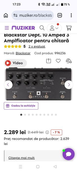 Amped 3 Amplficator pentru chitară Blackstar Dept 10