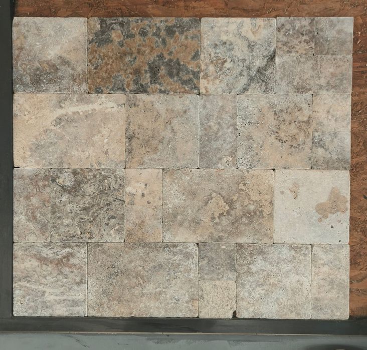 Travertin mini FrenchSet silver